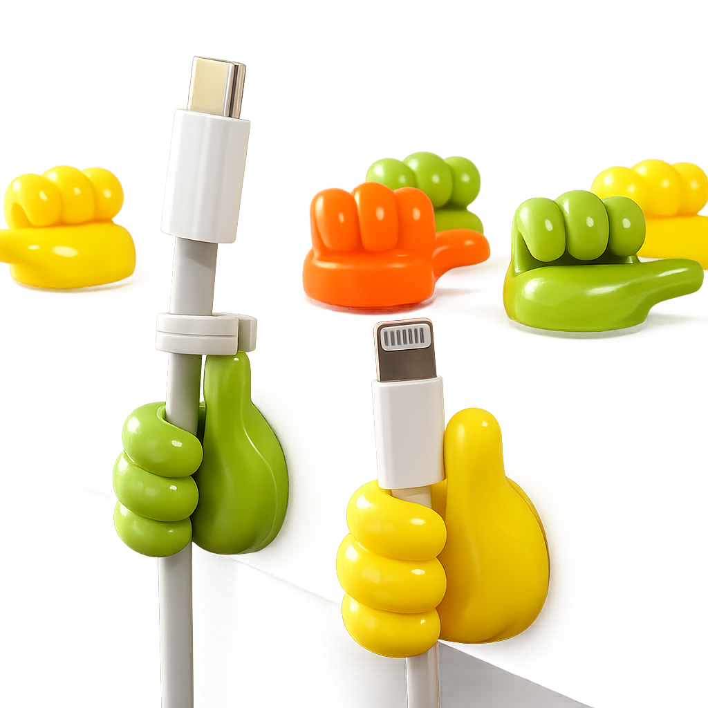 Thumb Cable Holder Clips – Cute Cable Organizer (Pack of 6)