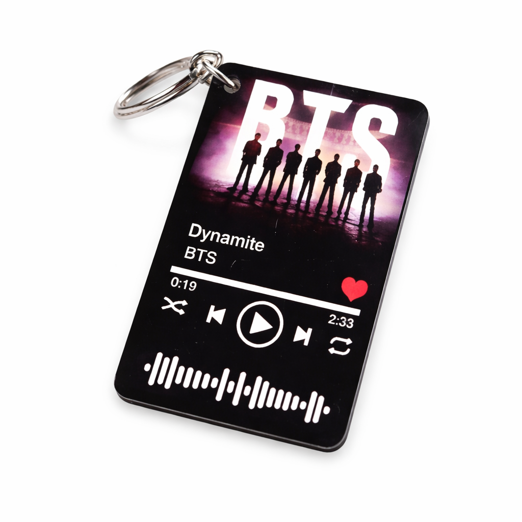BTS Dynamite Acrylic Keychain – Stylish Music Player Design for BTS Fans