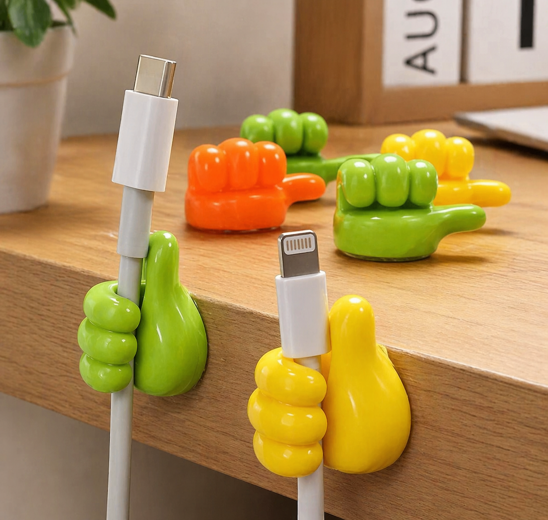 Thumb Cable Holder Clips – Cute Cable Organizer (Pack of 6)