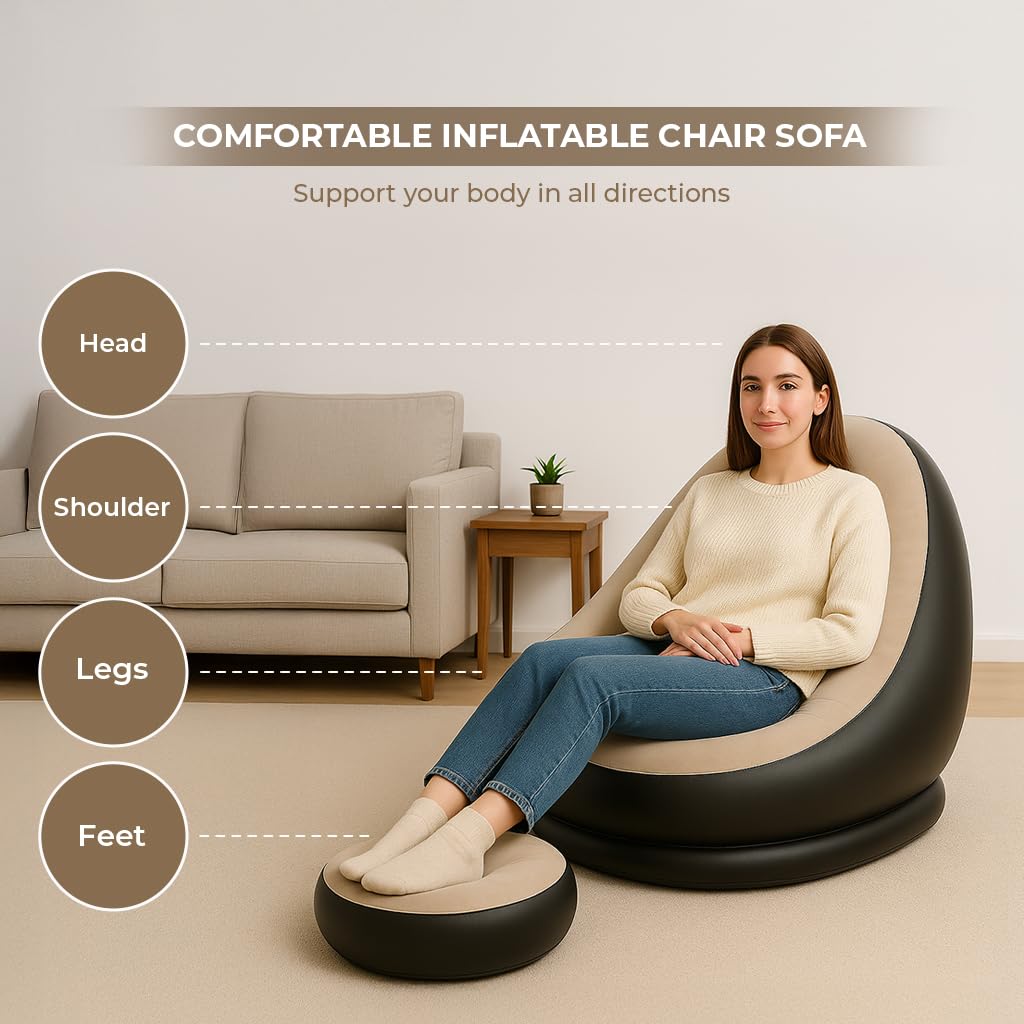 Inflatable Sofa with Foot Stool