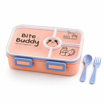 Kids Lunch Box with Compartments & Spoon Fork Set – Leakproof Tiffin Box
