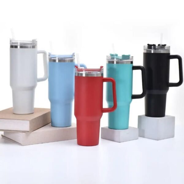 Plain Flask With Straw (Random Colour)