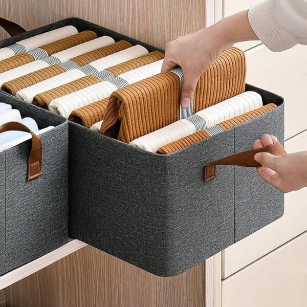 26L Foldable Clothes Organizer – Fabric Storage Box with Steel Frame